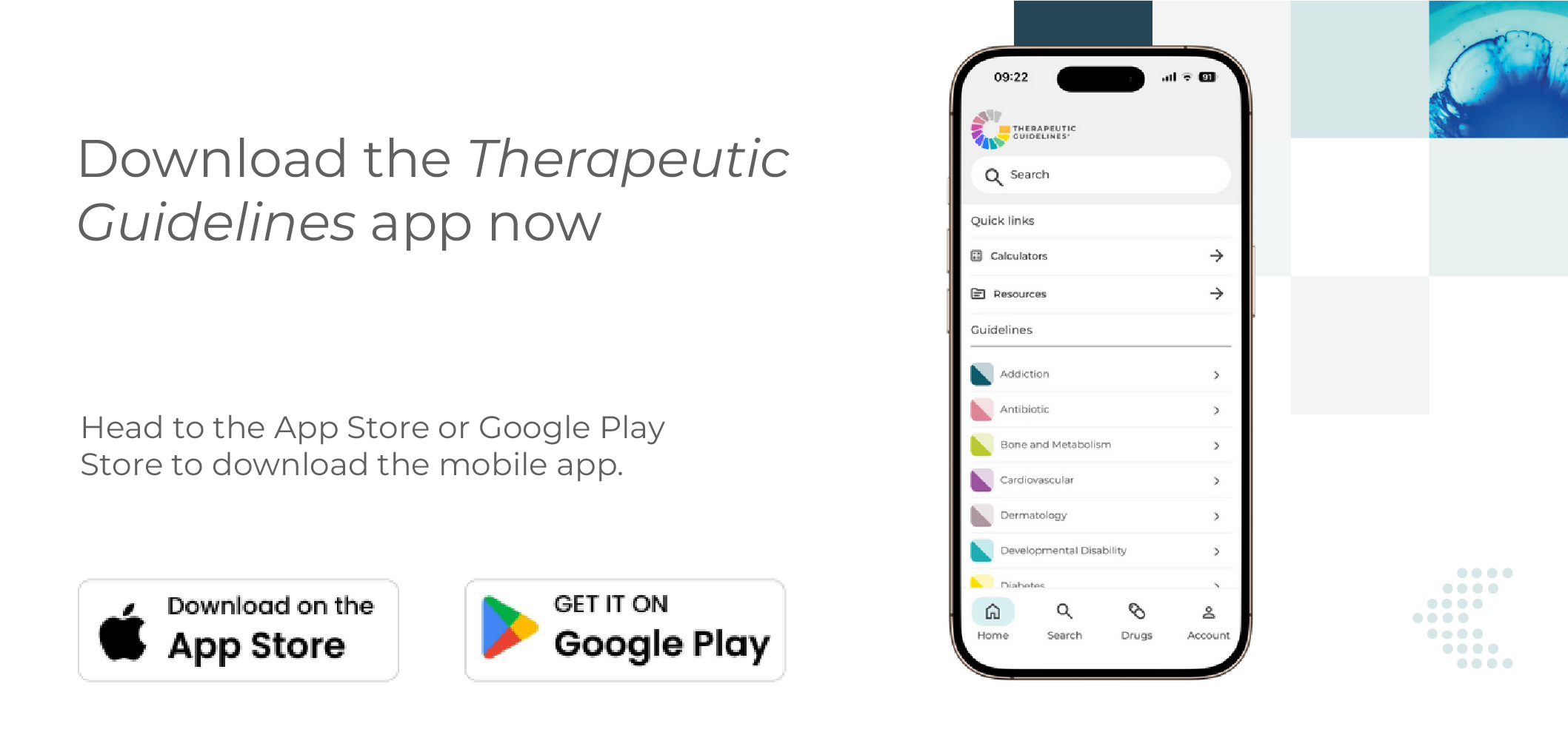download the Therapeutic Guidelines mobile app