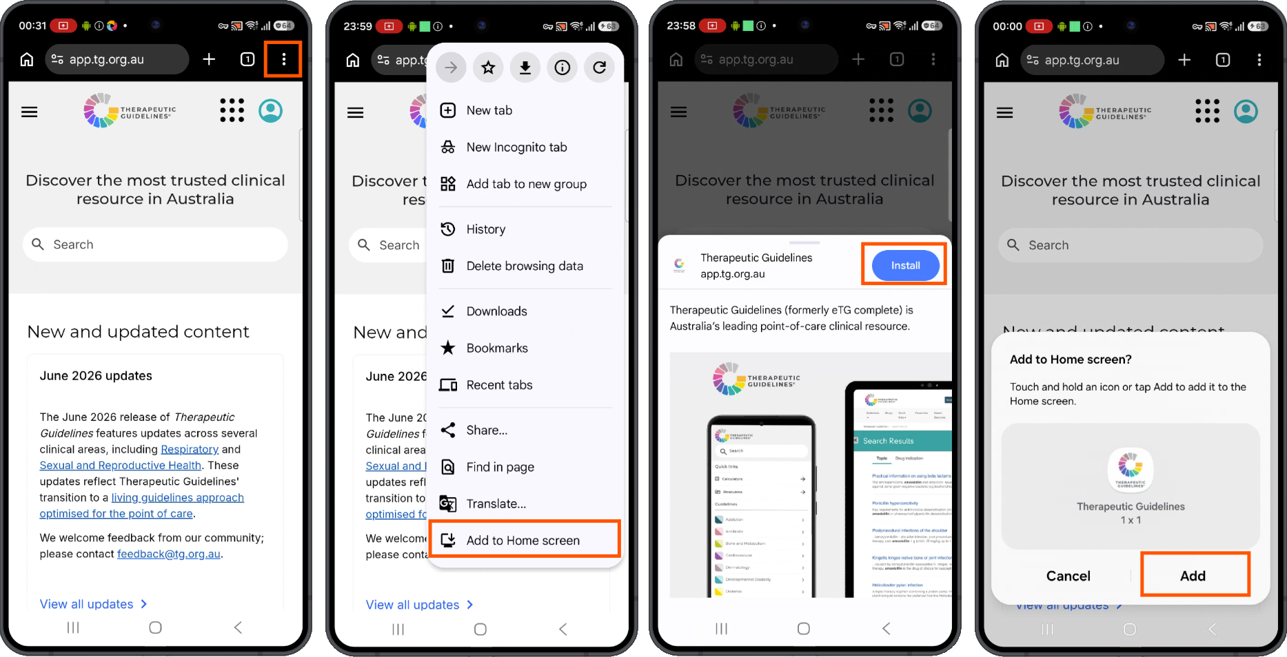 Android app installation instructions