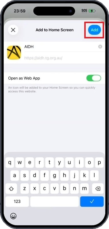  Step 5 installing AIDH mobile app