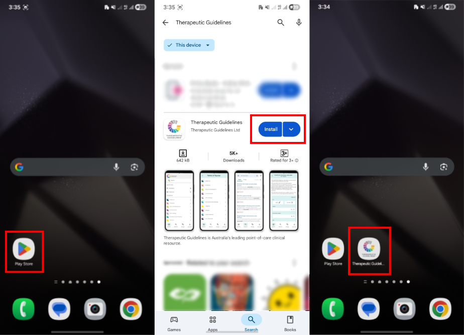 Therapeutic Guidelines Android installation instructions
